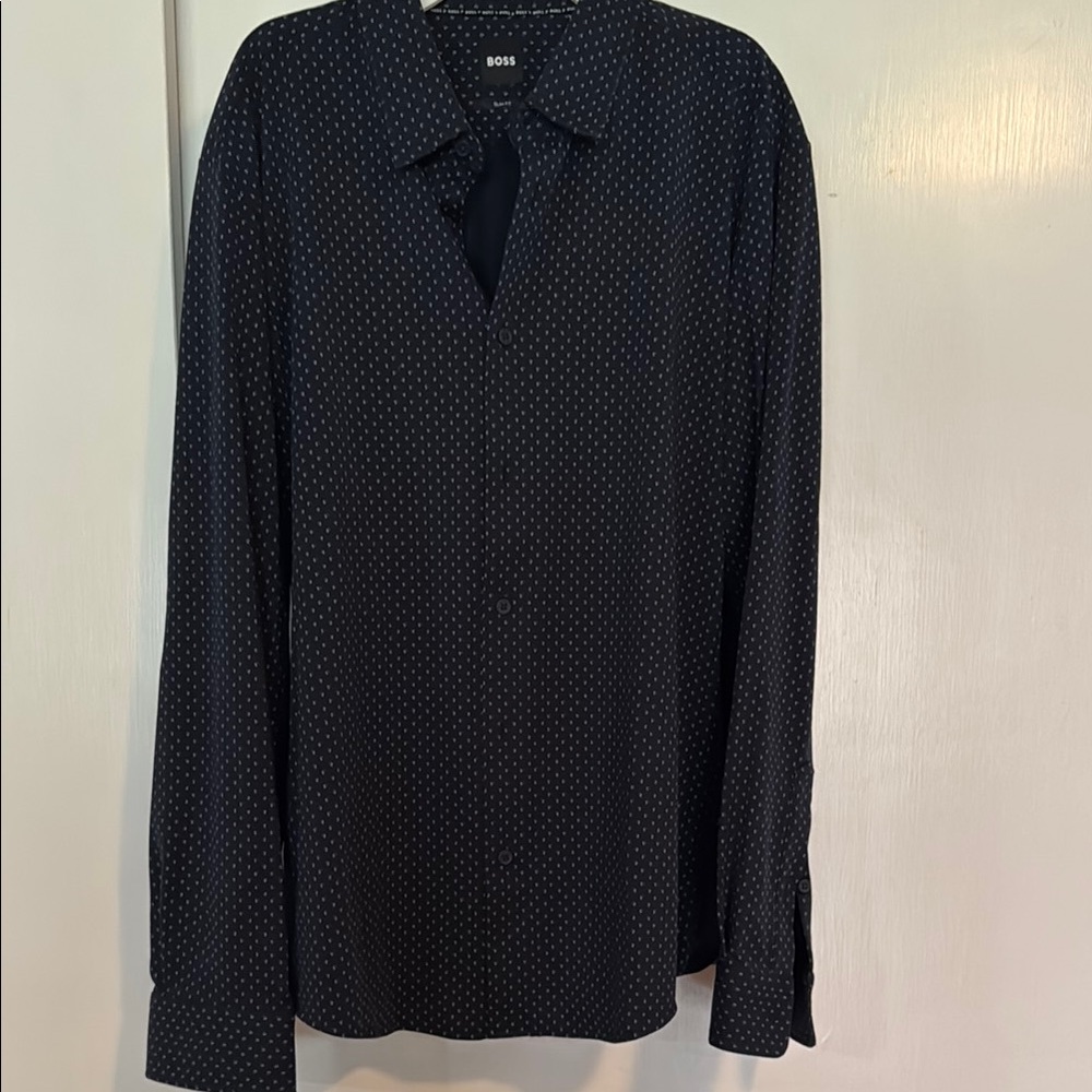 Boss Blue Dress Shirt Long-Sleeved